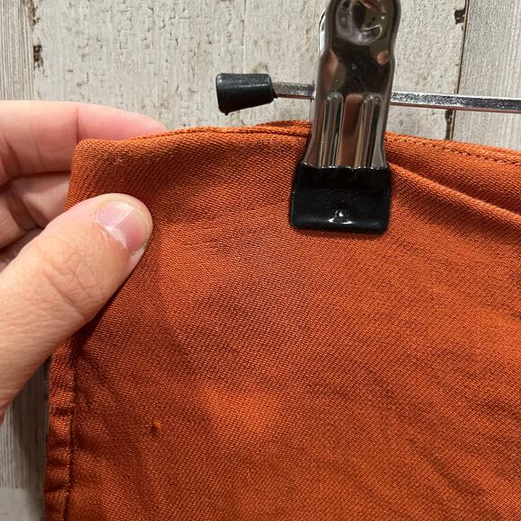 Aritzia Wilfred Cherice Italian Linen Blend Orange Slim Cigarette Pants Size 10 - Picture 3 of 10